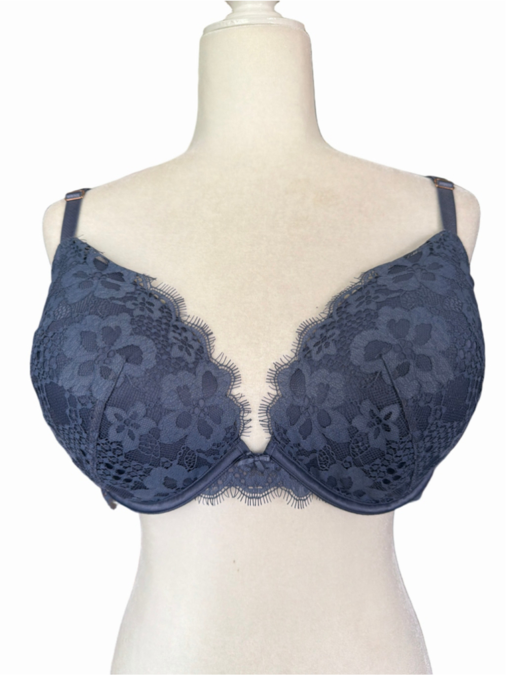 Women's Victoria's Secret Lace Push-Up Bra 38DD Blue